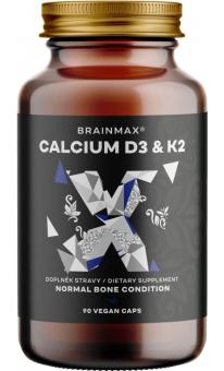 BrainMax vápník s vitamínem D3 & K2 90 kapslí