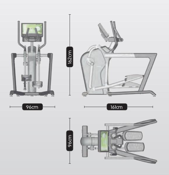 Eliptický trenažér BH Fitness Movemia EC1000R rozměry