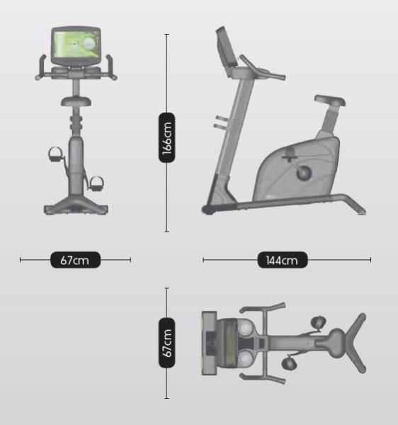 Rotopéd BH Fitness Movemia BU1000R rozměry