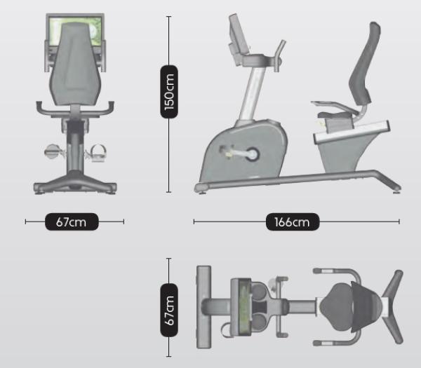 Rotopéd BH Fitness Movemia BR1000R rozměry