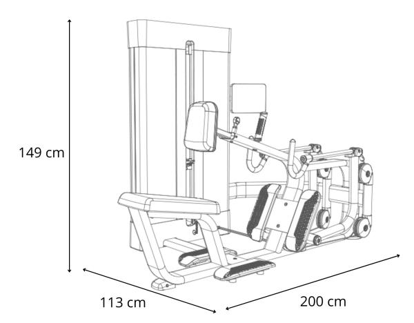 Posilňovací stroj BH FITNESS Movemia M290 rozměry