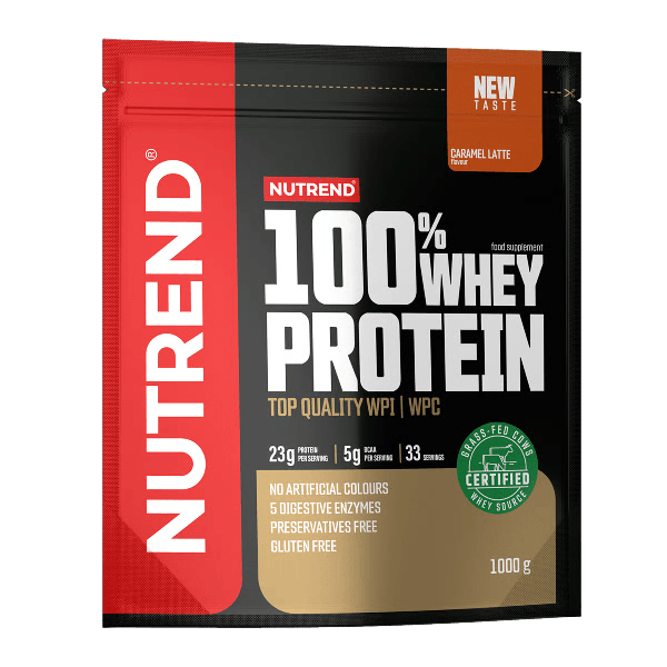 NUTREND 100 Whey Protein NEW TASTE 1000 g karamelové latté