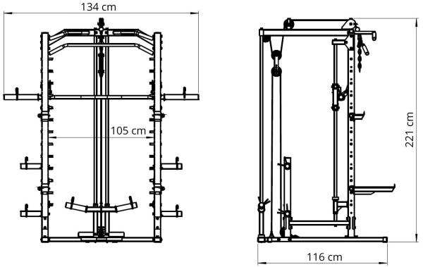 Multipress VIFITO Stojan s multipressem a kladkou S30 nákres