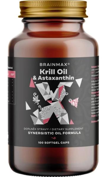 BrainMax Krill Oil s astaxanthinem 100 softgelových kapslí