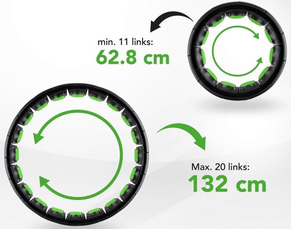 Obruč Hula Hoop TUNTURI s nastavitelným závažím SMART displej rozměry