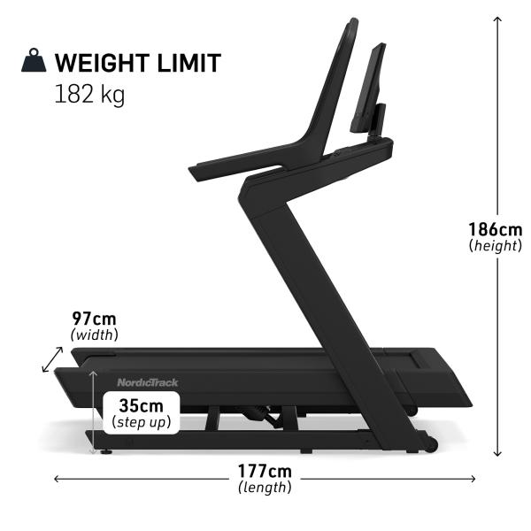 Bežecký pás Běžecký pás NORDICTRACK Incline Trainer X24 rozměry