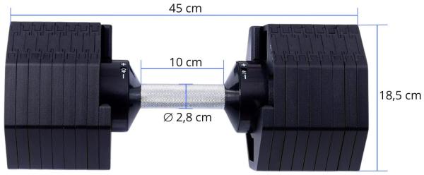 Činky jednoručky TRINFIT OctaBlock 2,5-40 kg černé