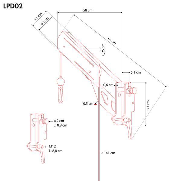 Horní kladka k multipressům a posilovacím věžím HMS LPD02