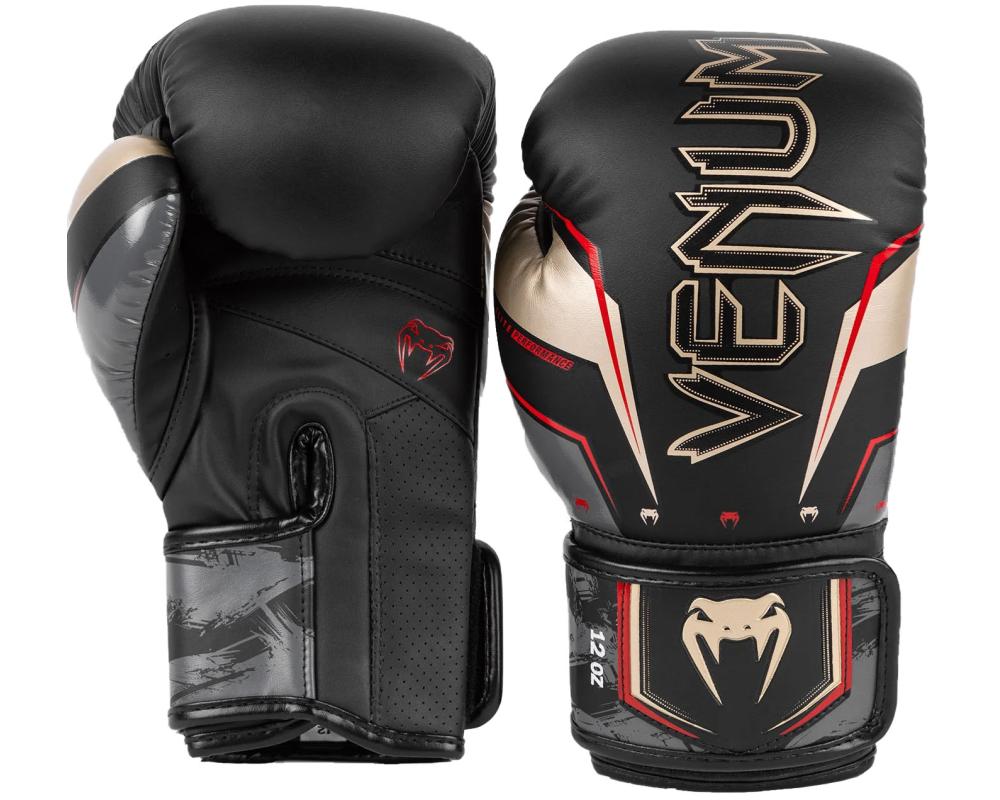 Boxerské rukavice VENUM Elite Evo Black-Gold-Red